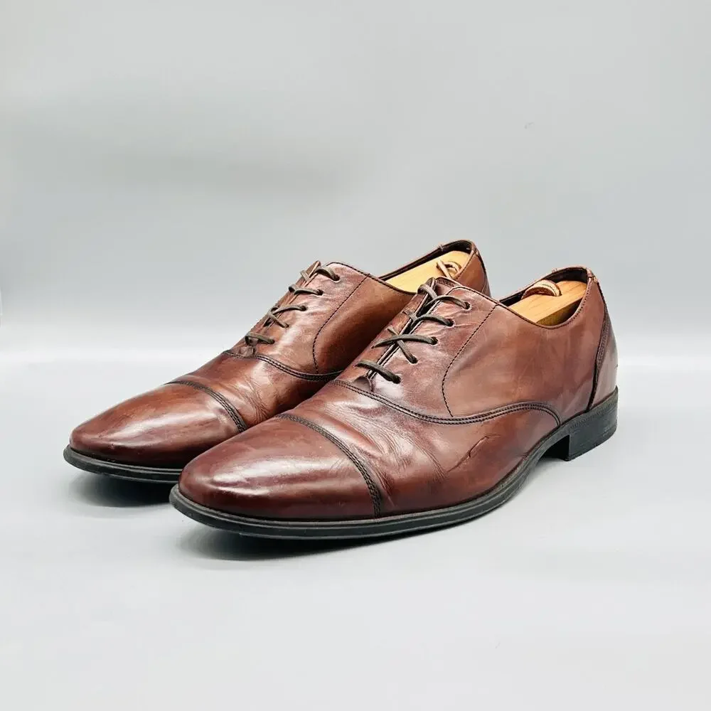 Cole Haan Shoes Mens 11 Brown Leather Vtg Air Cap Toe Oxford Dress Lace Up